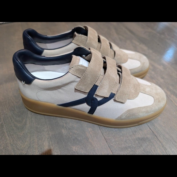 Veronica Beard Shoes - Sold Veronica Beard Beige and Navy Sneakers